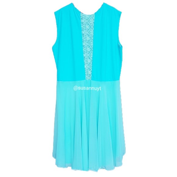 VTG HANDMADE Aretha Franklin High-Low Blue Dress - Picture 8 of 8